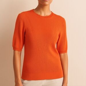 Halogen Ribbed Puff Sleeve Top